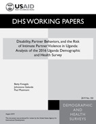 Cover of Disability, Partner Behaviors, and the Risk of Intimate Partner Violence in Uganda: Further Analysis of the 2016 Demographic and Health Survey (English)