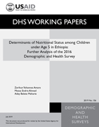 Cover of Determinants of Nutritional Status among Children under Age 5 in Ethiopia: Further Analysis of the 2016 Demographic and Health Survey (English)