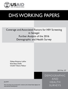 Cover of Coverage and Associated Factors for HIV Screening in Senegal: Analysis of the 2017 Demographic and Health Survey (English)