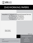 Cover of Inequalities in Utilization of Essential Antenatal Services for Women with Disabilities (English)