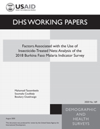 Cover of Factors Associated with the Use of Insecticide-Treated Nets: Analysis of the 2018 Burkina Faso Malaria Indicator Survey (English)