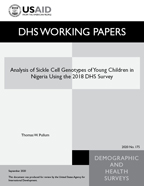 Cover of Analysis of Sickle Cell Genotypes of Young Children in Nigeria Using the 2018 DHS Survey (English)
