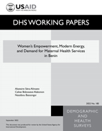 Cover of Women’s Empowerment, Modern Energy, and Demand for Maternal Health Services in Benin (English)