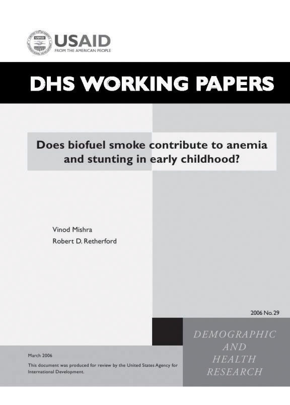 Cover of Does biofuel smoke contribute to anemia and stunting in early childhood? (English)