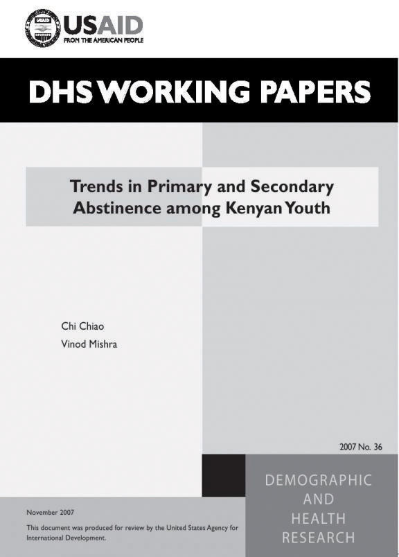 Cover of Trends in Primary and Secondary Abstinence among Kenyan Youth (English)