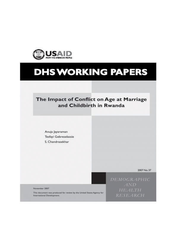 Cover of The Impact of Conflict on Age at Marriage and Childbirth in Rwanda (English)