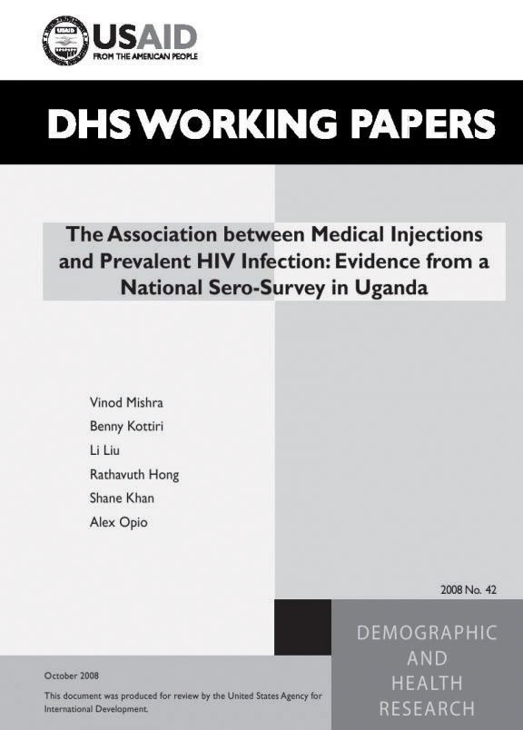 Cover of The Association between Medical Injections and Prevalent HIV Infection: Evidence from a National Sero-Survey in Uganda (English)