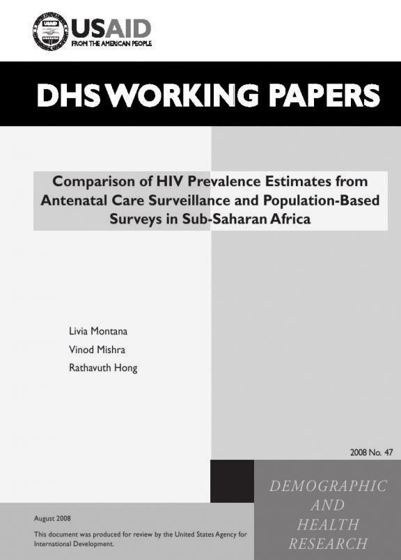 Cover of Comparison of HIV Prevalence Estimates from Antenatal Care Surveillance and Population-Based Surveys in Sub-Saharan Africa (English)