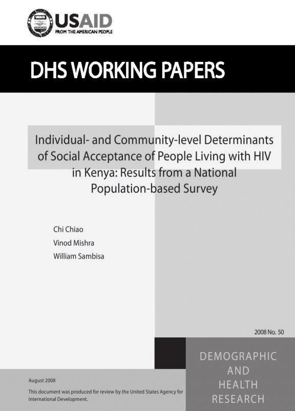 Cover of Individual- and Community-level Determinants of Social Acceptance of People Living with HIV in Kenya: Results from a National Population-based Survey (English)