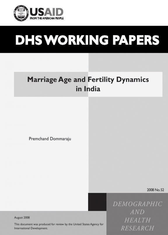 Cover of Marriage Age and Fertility Dynamics in India (English)