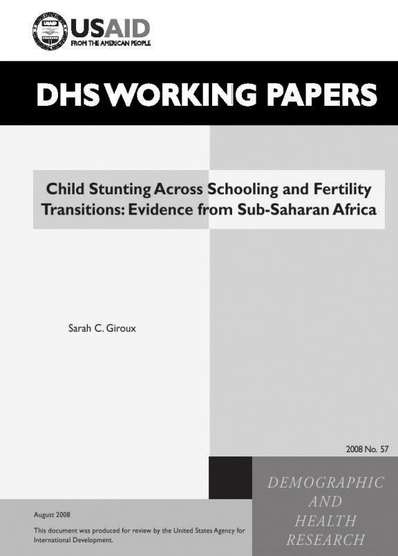 Cover of Child Stunting Across Schooling and Fertility Transitions: Evidence from Sub-Saharan Africa (English)