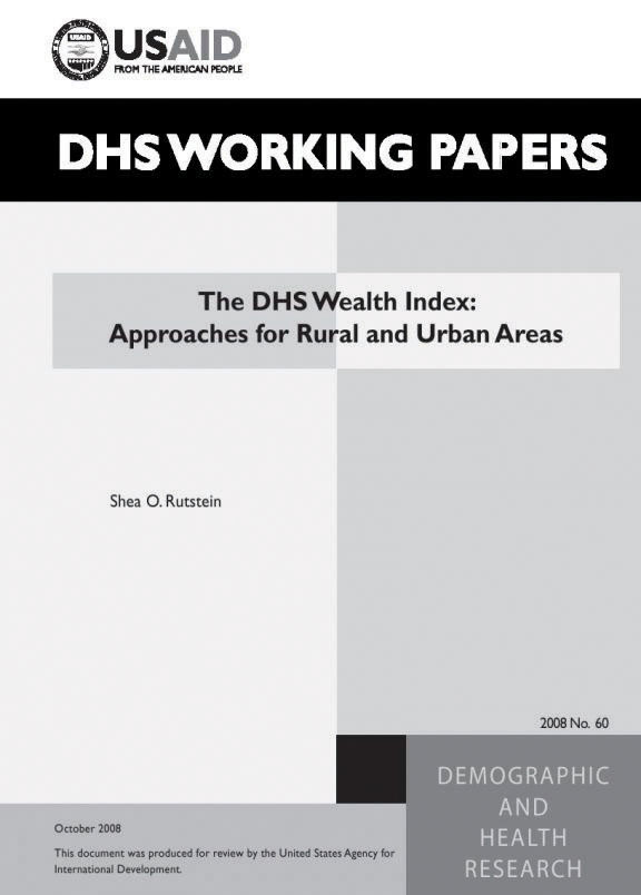 Cover of The DHS Wealth Index: Approaches for Rural and Urban Areas (English)