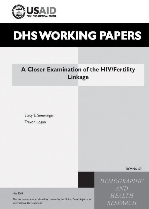 Cover of A Closer Examination of the HIV/Fertility Linkage (English)