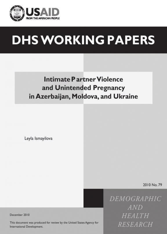 Cover of Intimate Partner Violence and Unintended Pregnancy in Azerbaijan, Moldova, and Ukraine (English)