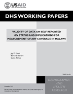 Cover of Validity of Data on Self-reported HIV Status and Implications for Measurement of ARV Coverage in Malawi (English)