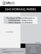 Cover of The Impact of Maternal Education on Child Nutrition: Evidence from Malawi, Tanzania, and Zimbabwe (English)