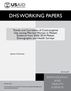 Cover of Trends and Correlates of Contraceptive Use among Married Women in Malawi: Evidence from 2000-2010 Malawi Demographic and Health Surveys (English)