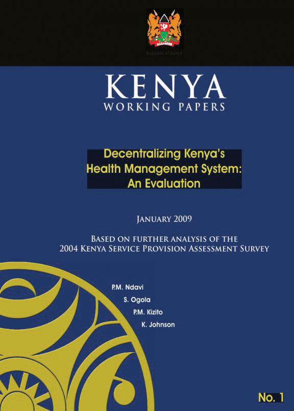 Cover of Decentralizing Kenya's Health Management System: An Evaluation (English)