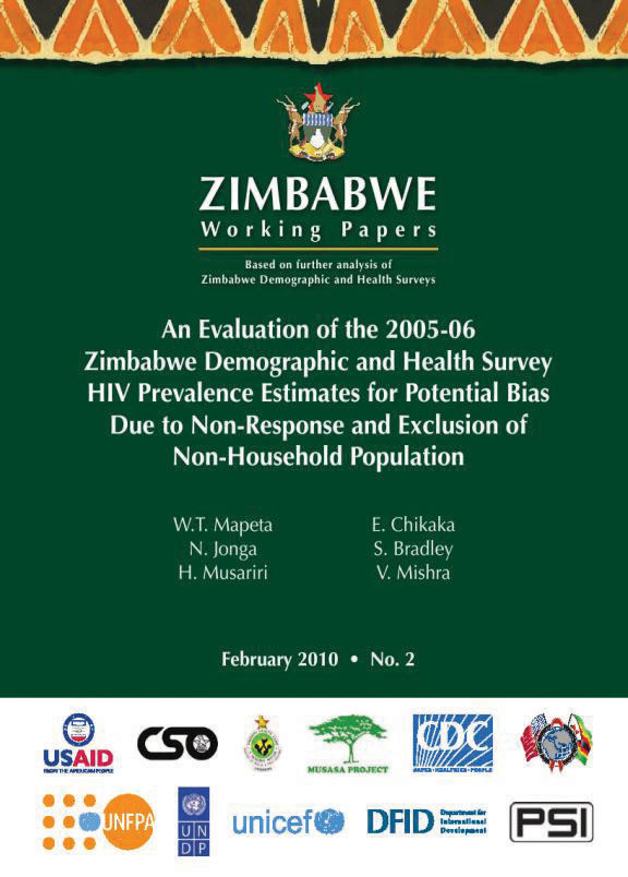Cover of An Evaluation of the 2005-06 Zimbabwe Demographic and Health Survey HIV Prevalence Estimates for Potential Bias Due to Non-Response and Exclusion of Non-Household Population (English)