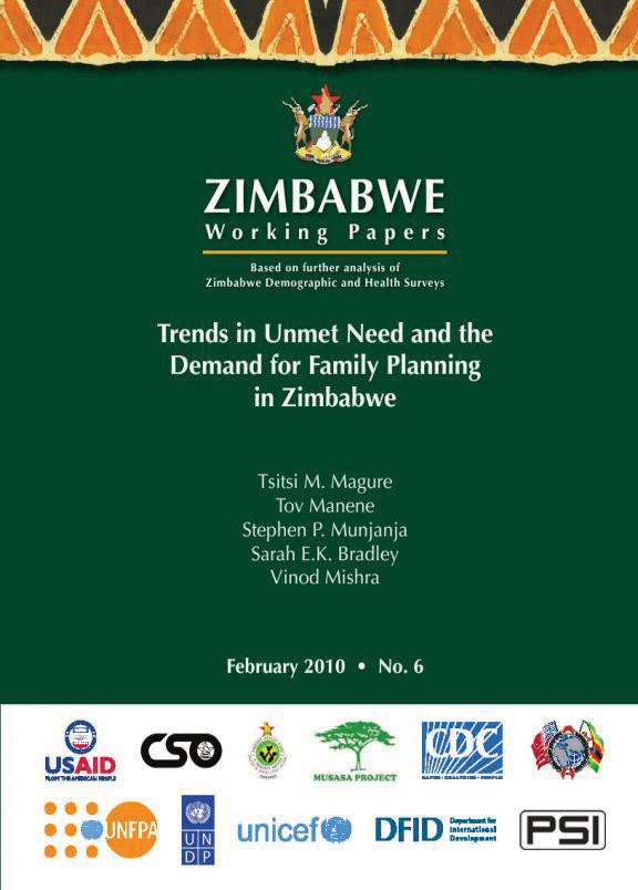 Cover of Trends in Unmet Need and the Demand for Family Planning in Zimbabwe (English)