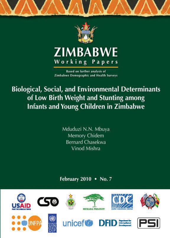 Cover of Biological, Social and Environmental Determinants of Low Birth Weight and Stunting among Infants and Young Children in Zimbabwe (English)